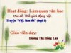 HOẠT ĐỘNG LQVH